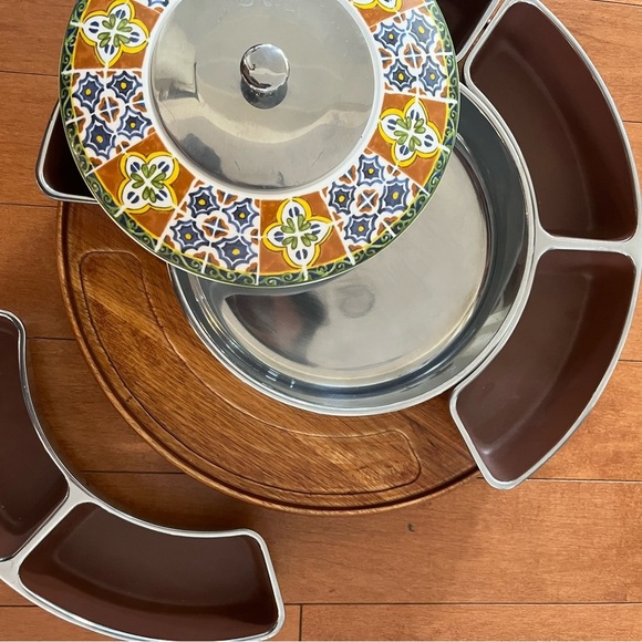 VINTAGE Lenox MCM Mexicali Rotating Lazy Susan Serveware - Picture 4 of 5